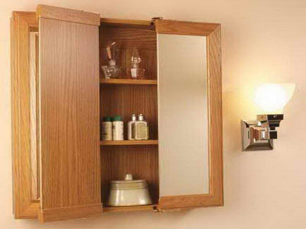 recessed wood medicine cabinet